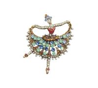 Distintivi di balletto retrò con strass per abiti da donna eleganti colorati in cristallo vintage spille da bavero, taglia unica, acciaio legato, nessuna gemma, Taglia unica, Lega di acciaio, Nessuna