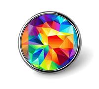 Distintivi geometrici arcobaleno decorativi, in lega di alluminio resistente, spilla rotonda leggera per camicie, giacche, cappelli, uniformi, 2,5 cm