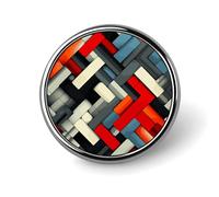 Distintivi geometrici diagonali decorativi, in lega di alluminio resistente, spilla rotonda leggera per camicie, giacche, cappelli, uniformi, 2,5 cm