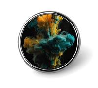 Distintivi liquidi colorati decorativi, in lega di alluminio resistente, spilla rotonda leggera per camicie, giacche, cappelli, uniformi, 2,5 cm