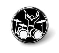 Distintivi per batteristi circolari con design a bottone, spille con immagine personalizzata, porta badge rotondi per decorare cappelli, magliette, vestiti, borse e accessori