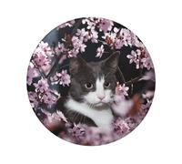 Distintivi rotondi leggeri, distintivi di Pin del gatto dignitoso del fiore, 6 cm (Diameter)