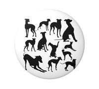 Distintivi rotondi leggeri, distintivi neri sottili per cani, 6 cm (Diameter)