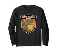 Distintivo artistico da viaggio Luray Caverns Virginia vintage Maglia a Manica