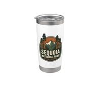 Distintivo artistico vintage della montagna della California del Sequoia National Park Bicchiere termico in acciaio inox doppia parete