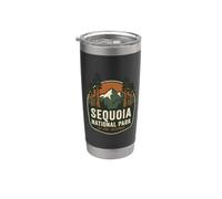 Distintivo artistico vintage della montagna della California del Sequoia National Park Bicchiere termico in acciaio inox doppia parete