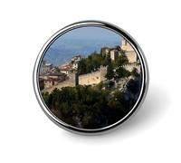Distintivo con bottone rotondo piccolo del Castello di San Marino, spilla da bavero, distintivo per borsa, 1 pollice, accessori per camicie