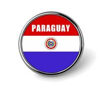 Distintivo con bottone rotondo piccolo e bandiera del Paraguay, spilla da bavero, distintivo per borsa, 1 pollice, accessori per camicie