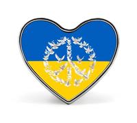 Distintivo con cuore della pace della bandiera dell'Ucraina, unisex, in metallo, commemorativo, spilla da bavero, bottone, accessorio per abito, cappotto, zaino, matrimonio