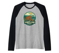 Distintivo con Scritta «Mamma e Kit» di Portland Oregon Beaver Maglia con Maniche Raglan