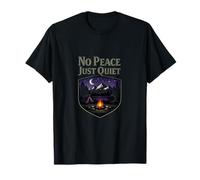 Distintivo con Scritta No Peace Just Quiet Camping Mountain Badge Maglietta