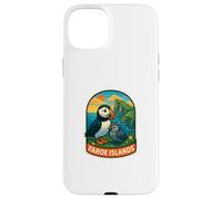 Distintivo da viaggio con mamma e pulcino delle Isole Faroe Puffin, regalo costiero Custodia per iPhone 15 Plus