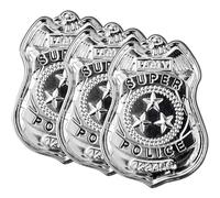 Distintivo della Polizia Distintivo dello Sceriffo Accessori della Polizia Distintivo della Polizia 3 pezzi Halloween 3 Stelle Simulazione Fai da te Decorativo Finto Ferro Distintivo da Poliziotto