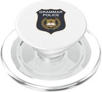 Distintivo della polizia grammaticale per servire e correggere insegnante di inglese PopSockets PopGrip per MagSafe