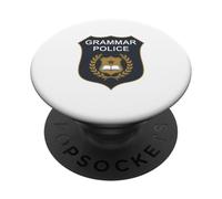 Distintivo della polizia grammaticale per servire e correggere insegnante di inglese PopSockets PopGrip Adesivo