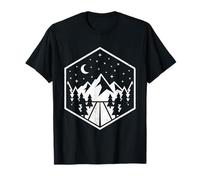 Distintivo di Montagna Notte Sentieri Escursionismo Maglietta