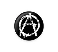 Distintivo distintivo con logo "Anarchy", colore bianco