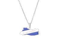Distintivo El Salvador Collana con Ciondolo con Mappa - Collane A Catena con Ciondoli per Donna Uomo Catena Etnica con Clavicola Collana Maglione Patriottico Hip Hop, Bianco, LUN