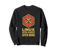 Distintivo Esagonale Divertente Open Source Open Mind Linux Felpa