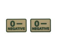 Distintivo gruppo sanguigno 0 Rh- - 2 pz - Khaki