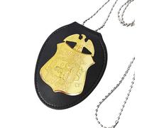 Distintivo in metallo FBI con supporto in pelle Distintivi per giochi di ruolo Puntelli in pelle per fingere di giocare speciale sotto copertura agente ID Holder accessorio per feste di Halloween