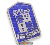 Distintivo monogramma cofano in acciaio color blu compatibile con auto DeSoto