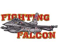 Distintivo patch ricamato General Dynamics F-16 Fighting Falcon ritagliato...