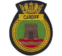Distintivo patch ricamato HMS Cardiff Royal Navy - licenza ufficiale - ULTIMI...