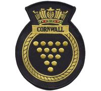 Distintivo patch ricamato HMS Cornwall Royal Navy - licenza ufficiale -...