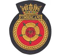 Distintivo patch ricamato HMS Cumberland Royal Navy - licenza ufficiale -...