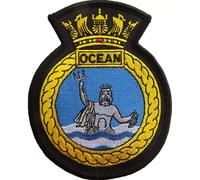 Distintivo patch ricamato HMS Ocean Royal Navy - ESCLUSIVO