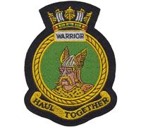 Distintivo patch ricamato HMS Warrior Royal Navy - licenza ufficiale -...