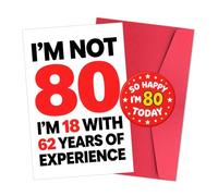 Distintivo per 80° compleanno per donne, uomini, papà, 80° compleanno | Divertente biglietto di compleanno per 80° compleanno, mamma, papà, 80 anni, regalo per donne, uomini, nonna