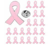 Distintivo per la sensibilizzazione al cancro al seno con nastro rosa, per il riconoscimento di beneficenza, eventi pubblici, raccolta fondi e eventi 2,5 x 2 cm, Lega di acciaio, Senza pietra