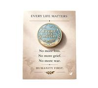 Distintivo per sostenere la pace e opporsi alla guerra, Spilla in metallo Stand For Peace, Distintivo contro la guerra con disegno di ramo d'ulivo, per decorazione di cappelli (#B)