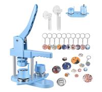 Distintivo Pin Button Maker Machine DIY 32 / 58MM Badge Set Con 100 Pezzi Di Pulsanti + Taglierina Circolare Press Badge Facili Veloci Successo(Blue)
