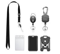 Distintivo retrattile bobina 3 pezzi | Catena chiave estendibile e portata elastica con clip per supporto per carta d'identità | Porta del badge ID impermeabile chiaro per carta e tasto Keyring