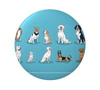 Distintivo rotondo a forma di cane beagle, design in latta resistente con stampa su un solo lato, perfetto per regali personalizzati e decorazione di abbigliamento, Misura unica