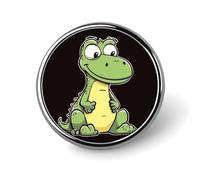 Distintivo rotondo a forma di coccodrillo del fumetto silenzioso carino smalto spilla spilla spilla personalizzata abbigliamento decorazione unisex porta badge cappelli borse camicie Decor