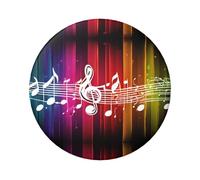 Distintivo rotondo a forma di nota musicale, design in latta resistente con stampa su un solo lato, perfetto per regali personalizzati e decorazione di abbigliamento, Misura unica