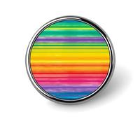 Distintivo rotondo a righe colorate arcobaleno personalizzato in metallo spilla da bavero adatta per abbigliamento borse cappello spilla stampata umoristica distintivo decorazioni per feste accessori