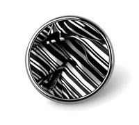 Distintivo rotondo a strisce bianche e nere a scacchi in metallo personalizzato, adatto per abbigliamento, borse, cappelli, spilla stampata umoristica, distintivo, decorazioni per feste, accessori per