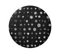 Distintivo rotondo bianco e nero con grande neve, design in latta resistente con stampa su un solo lato, perfetto per regali personalizzati e decorazione di abbigliamento, Misura unica