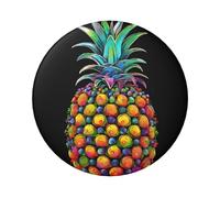 Distintivo rotondo colorato con ananas - Design in latta resistente con stampa su un solo lato, perfetto per regali personalizzati e decorazione di abbigliamento, Misura unica