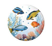 Distintivo rotondo colorato con pesce nel mare, design in latta resistente con stampa su un solo lato, perfetto per regali personalizzati e decorazione di abbigliamento, Misura unica