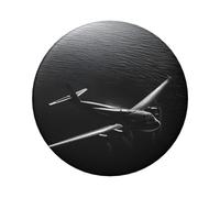 Distintivo rotondo con aereo che vola sopra il mare - Design in latta resistente con stampa su un solo lato, perfetto per regali personalizzati e decorazione di abbigliamento, Misura unica