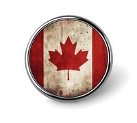 Distintivo rotondo con bandiera canadese retrò per uomo e donna, spille resistenti ed eleganti, distintivi in metallo leggeri per camicie, giacche e cappelli.