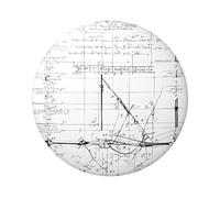 Distintivo rotondo con calcolo matematico geometrico, design in latta resistente con stampa su un solo lato, perfetto per regali personalizzati e decorazione di abbigliamento, Misura unica