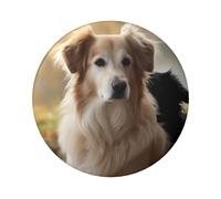 Distintivo rotondo con cane - Design in latta resistente con stampa su un solo lato, perfetto per regali personalizzati e decorazione di abbigliamento, Misura unica