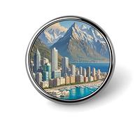 Distintivo rotondo con città costiere in metallo personalizzato spilla da bavero adatta per abbigliamento borse cappello spilla stampata umoristica distintivo decorazioni per feste accessori per